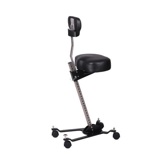 The Orbital Modular ergonomic chair with chest support and custom flat seat.