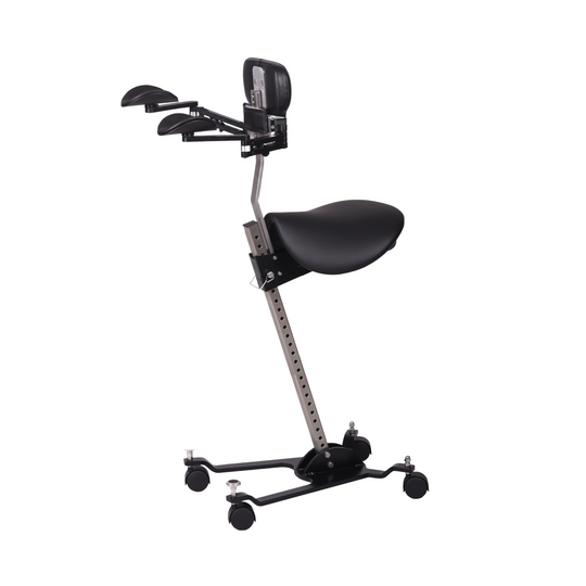 The Orbital Modular ergonomic chair with chest support, saddle seat and armrests.