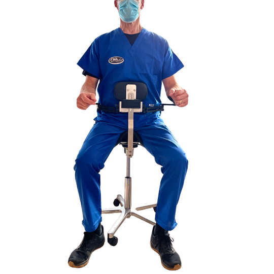 Ergonomic Stool for dentists, dental assistants, hygienists, surgeons, aestheticians, tattoo artists, beauty technicians, microsurgery, workplace, and other healthcare professionals.