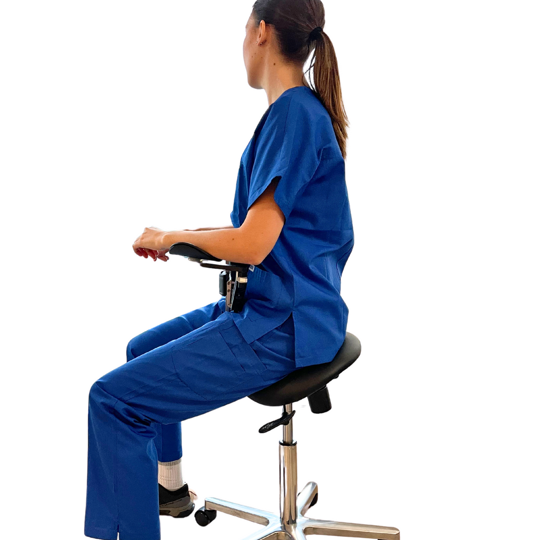 Ergonomic Stool for dentists, dental assistants, hygienists, surgeons, aestheticians, tattoo artists, beauty technicians, microsurgery, workplace, and other healthcare professionals.