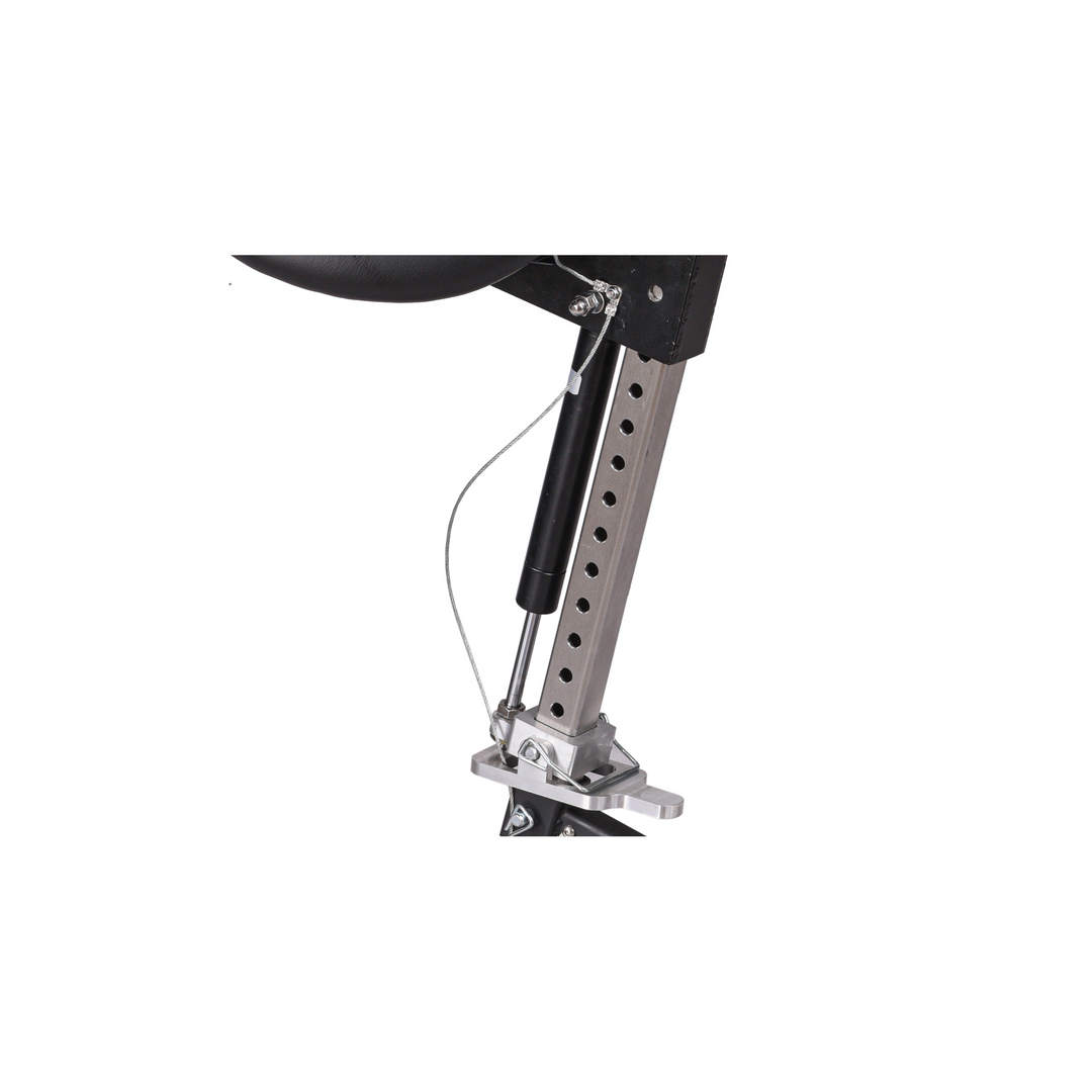 Foot operated hydraulic height adjustment for ergonomic stool